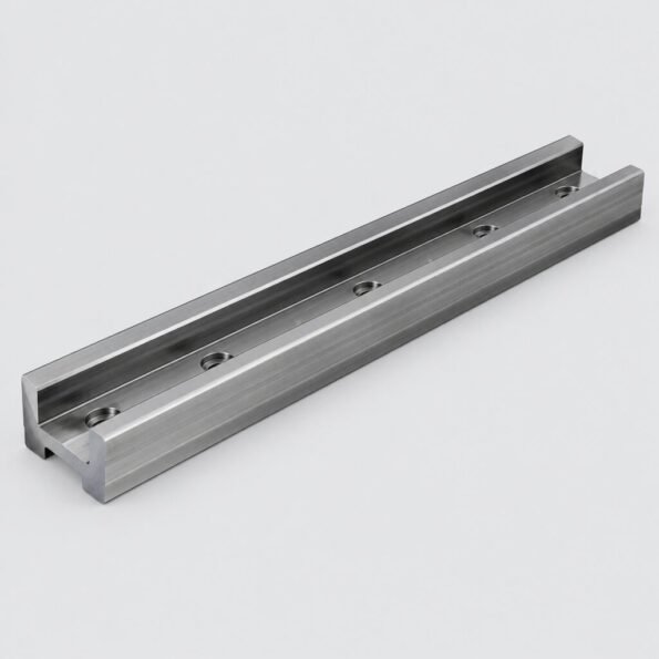Steel Guide Rail bearing units ready for installation on an industrial belt conveyor
